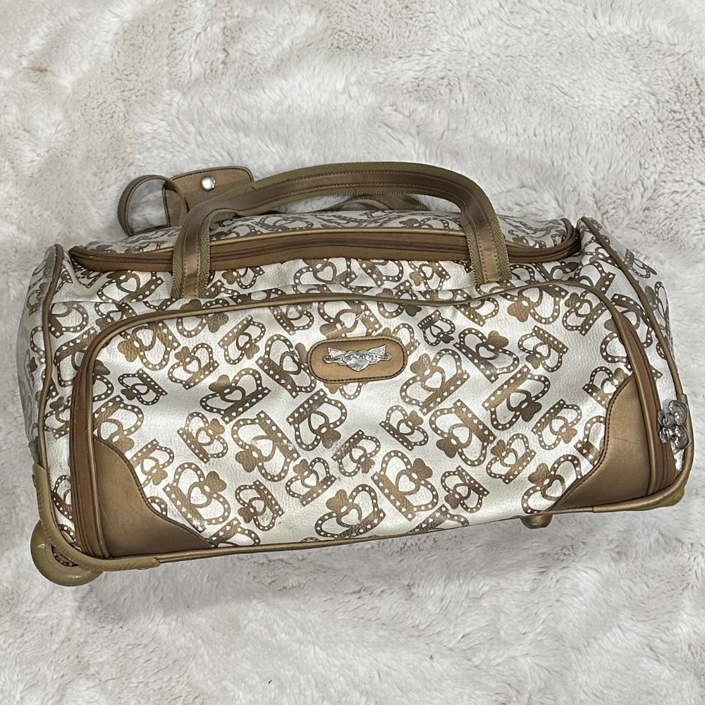 Kathy Van Zeeland Gold Crown Rolling Luggage Bag set of two